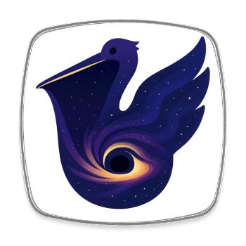 Cosmic Bird Heron Crane Stork - Square fridge magnet - white - Front
