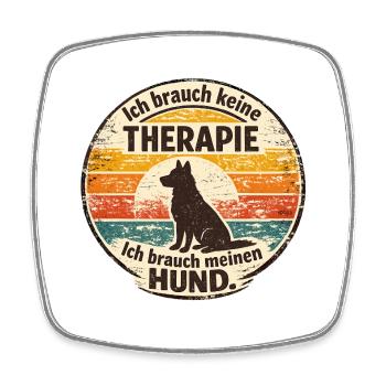 Hund statt Therapie Retro-Print - Viereckiger Kühlschrankmagnet - Weiß - Vorne