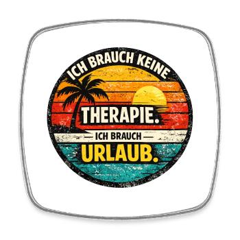 Vacation Instead of Therapy Retro Circle - Square fridge magnet - white - Front