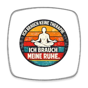 Ich brauche meine Ruhe Retro Badge - Viereckiger Kühlschrankmagnet - Weiß - Vorne