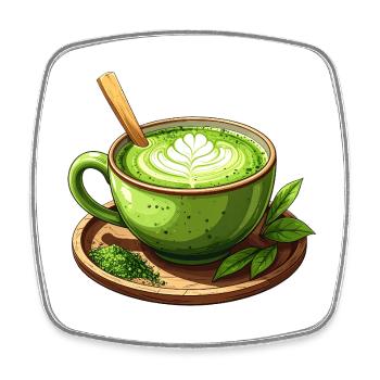 Matcha Tee - Viereckiger Kühlschrankmagnet - Weiß - Vorne