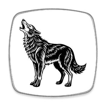 Hurlements de loup - Magnet carré - blanc - Devant