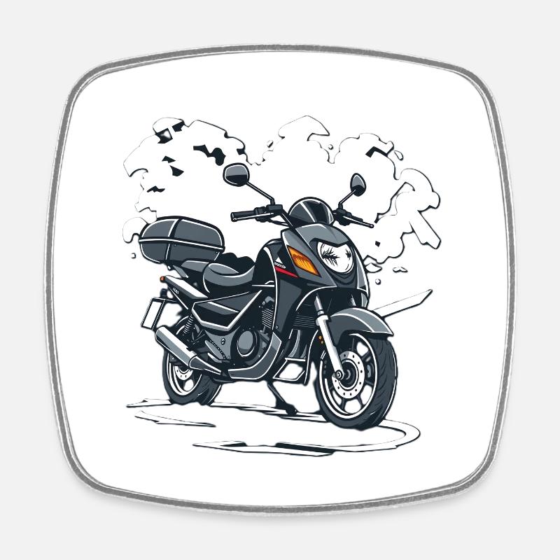 Motorcycle Impulse - Square fridge magnet - white