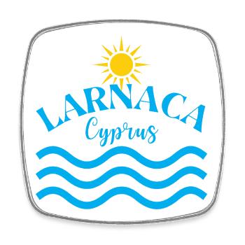 Larnaka-Zypern-Sonnenwellen - Viereckiger Kühlschrankmagnet - Weiß - Vorne
