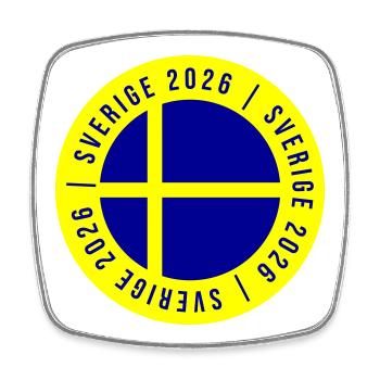 Tournée de Sverige 2026 Suède - Magnet carré - blanc - Devant