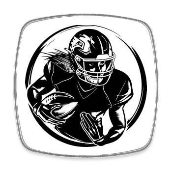 American Football Woman Silhouette - Square fridge magnet - white - Front