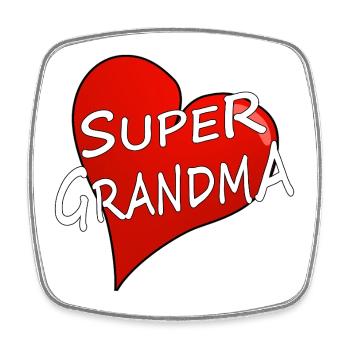 SUPER GRANDMA - Square fridge magnet - white - Front
