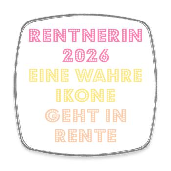 Rente Abschied Rentnerin 2026 - Viereckiger Kühlschrankmagnet - Weiß - Vorne