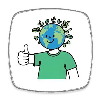 Terre Souriante Sauver et protéger la planète - Magnet carré - blanc - Devant