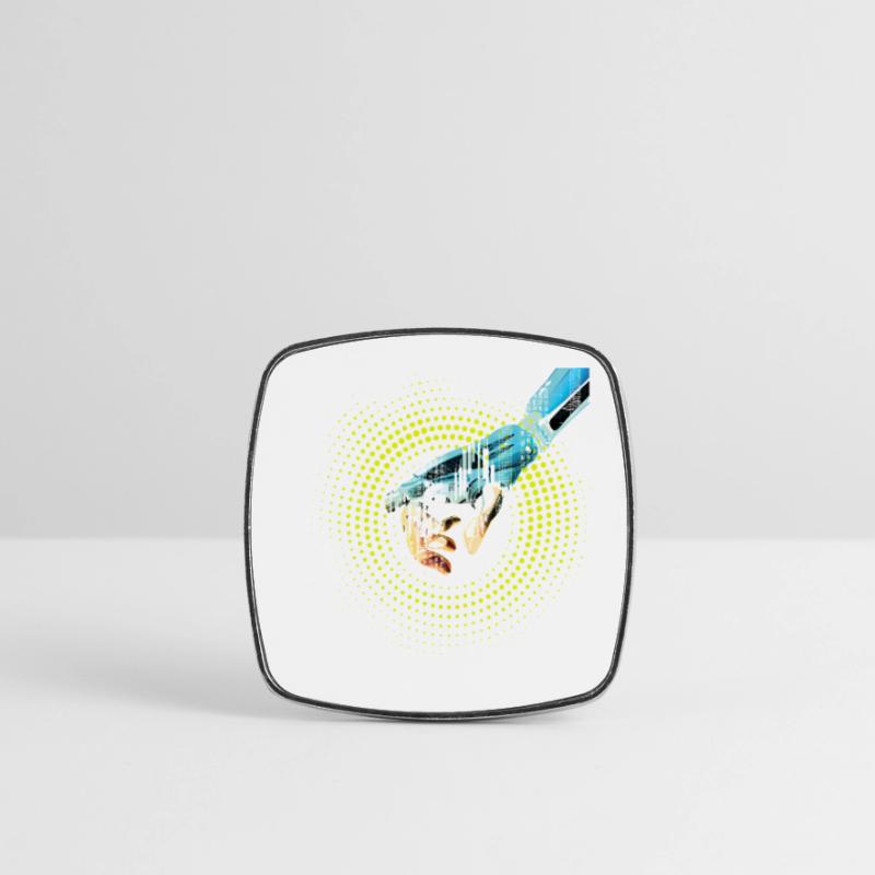 ordinateur main robot IA code cyborg numérique pc Magnet carré