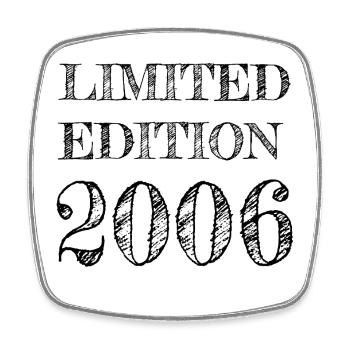 2006 vintage - Square fridge magnet - white - Front