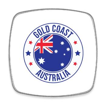 Insigne Gold Coast Australia - Magnet carré - blanc - Devant