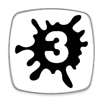 3 blobs - Square fridge magnet - white - Front