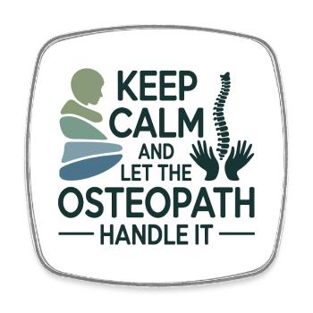 Osteopath Bleib ruhig Handle Professionell - Viereckiger Kühlschrankmagnet - Weiß - Vorne