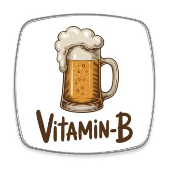 Vitamin-B Funny Beer Mug Sarcastic Drinking Design - Square fridge magnet - white - Front