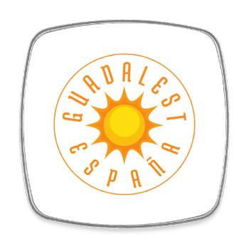 Guadalest España-Kreis - Viereckiger Kühlschrankmagnet - Weiß - Vorne