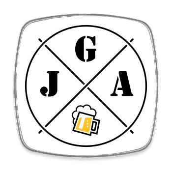 JGA Bier (Junggesellenabschied Kreis Symbol POS2C) - Viereckiger Kühlschrankmagnet - Weiß - Vorne