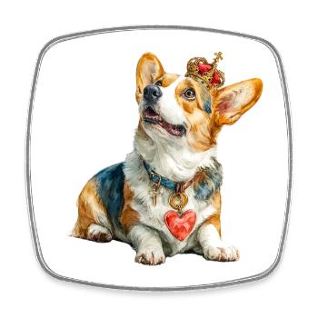 Royal Corgi - Square fridge magnet - white - Front