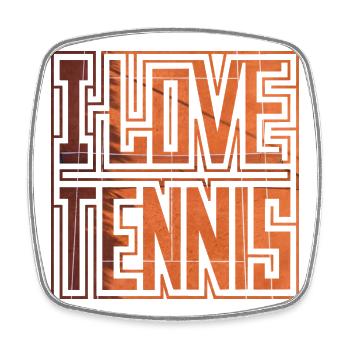 J’ADORE LE TENNIS, t-shirt cadeau Idée, sweat à capuche, chaussettes - Magnet carré - blanc - Devant
