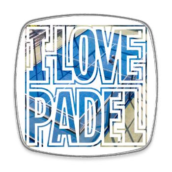 I LOVE PADEL, Padel Court, Gift Idea Shirt - Square fridge magnet - white - Front