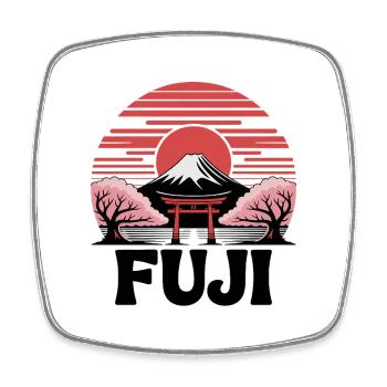 Fuji Torii Sakura in the Sun - Square fridge magnet - white - Front
