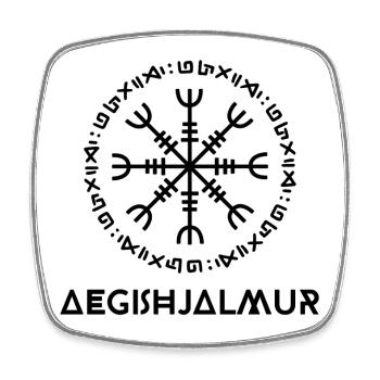 AEGISHJALMUR - Magnet carré - blanc - Devant