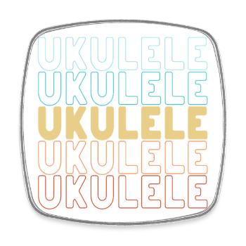 Ukulele typography - Square fridge magnet - white - Front