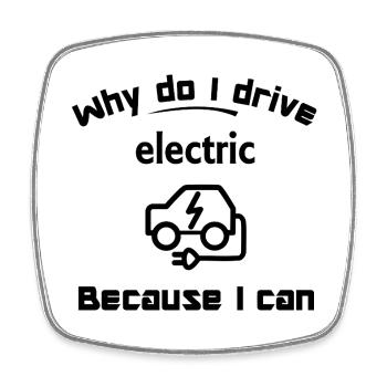 Electric cars and the mobile future - Square fridge magnet - white - Front