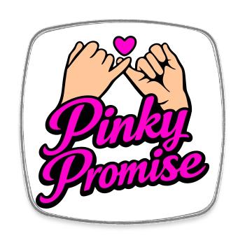 Pinky Promise Herz Versprechen Ehrenwort Shirt - Viereckiger Kühlschrankmagnet - Weiß - Vorne