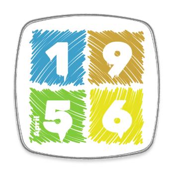 70. Écussons de Farbige du Geburtstag depuis 04/1956 - Magnet carré - blanc - Devant
