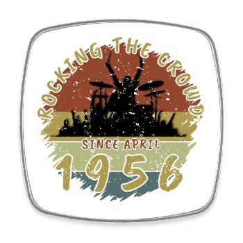 70th Birthday Rocking the crowd DRM 04/1956 - Square fridge magnet - white - Front