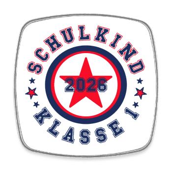 Schulkind 2026 - Klasse 1 - Viereckiger Kühlschrankmagnet - Weiß - Vorne