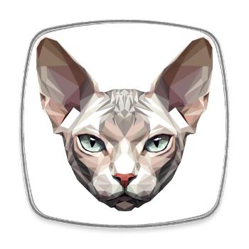 Sphynx Katze Sphynxkatze Canadian Cat Süße Sphinx - Viereckiger Kühlschrankmagnet - Weiß - Vorne