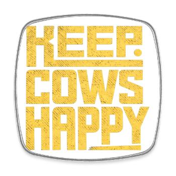 Keep Cows Happy – Geschenk für Landwirte - Viereckiger Kühlschrankmagnet - Weiß - Vorne