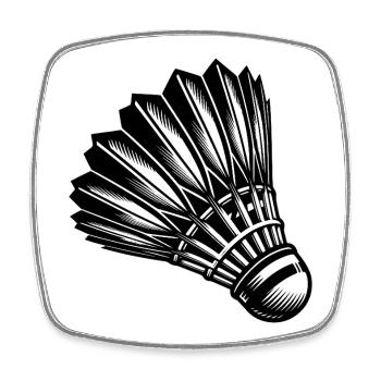 Badminton tatoué - Sport avec vitesse - Magnet carré - blanc - Devant