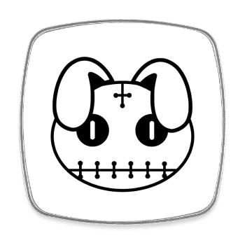 Plush: Muty (Head) - Square fridge magnet - white - Front