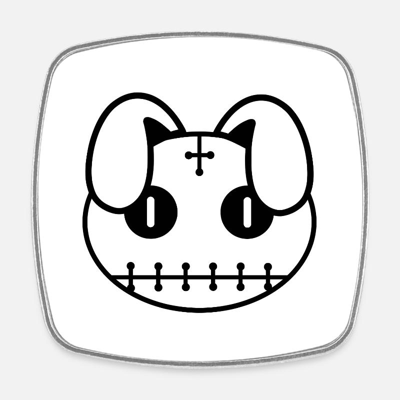 Plush : Muty (Tête) - Magnet carré - blanc