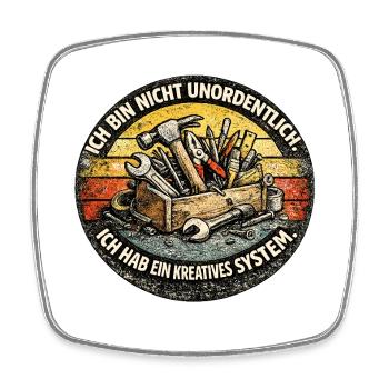 Creative system instead of disorder - Square fridge magnet - white - Front