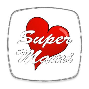 Awesome Mommy - Square fridge magnet - white - Front