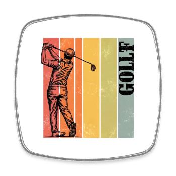 1Man Humor Golf Funny Idea Golfer Golf Pattern - Square fridge magnet - white - Front