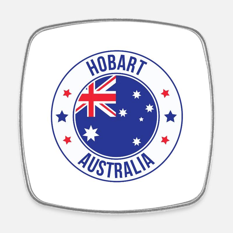 Hobart Badge AU - Square fridge magnet - white