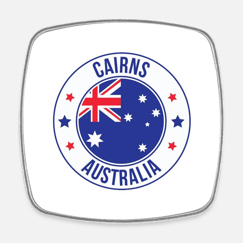 Écusson emblème de Cairns Australia - Magnet carré - blanc
