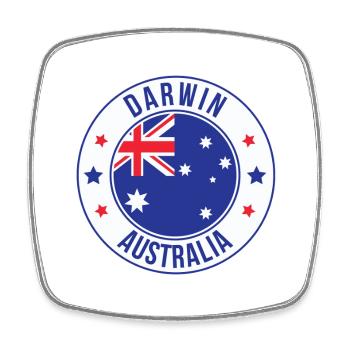 Emblème de Darwin Australie - Magnet carré - blanc - Devant