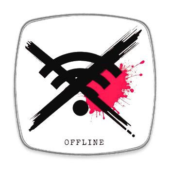 Chronically Offline - Digital Detox Art  - Viereckiger Kühlschrankmagnet - Weiß - Vorne
