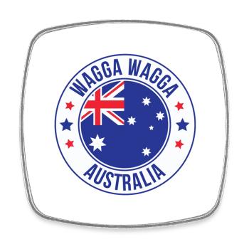 Wagga Wagga Australia Badge - Square fridge magnet - white - Front
