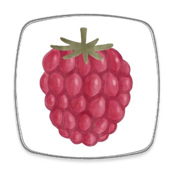 Raspberry Watercolor - Square fridge magnet - white - Front