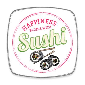 Sushi Maki Retro Hoso Maki Vintage Japan Souvenir - Square fridge magnet - white - Front