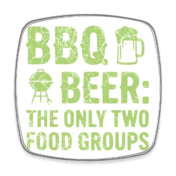 BBQ Shirt, hoodie, geschenkidee für Grillmeister - Viereckiger Kühlschrankmagnet - Weiß - Vorne