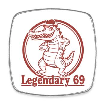 Legendary 69 - Viereckiger Kühlschrankmagnet - Weiß - Vorne