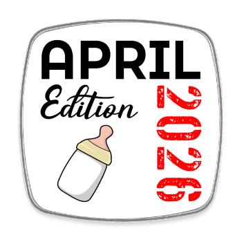 Geburt Baby April 2026 - Viereckiger Kühlschrankmagnet - Weiß - Vorne